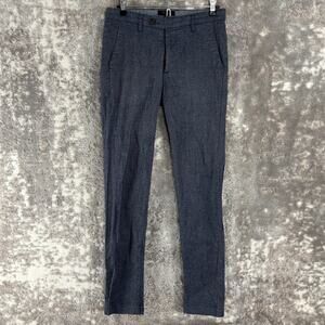 Ted Baker Size 28R Stretch Flat Front Casual Pants Gray Button Zip Straight Leg